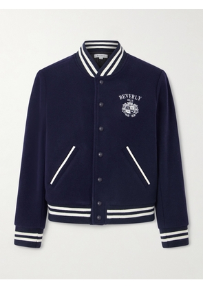 Sporty & Rich - Beverly Hills Crest Embroidered Wool Varsity Jacket - Blue - x small,small,medium,large,x large