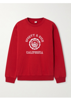 Sporty & Rich - California Printed Cotton-jersey Sweatshirt - Red - x small,small,medium,large,x large