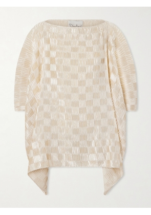 Dima Ayad - Plissé-satin Blouse - Ivory - XXS,XS,S,M,L,XL