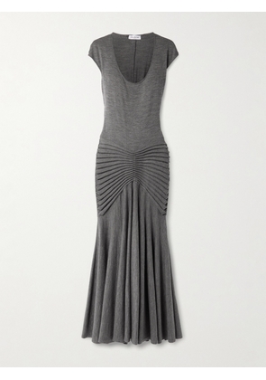 Alaïa - Pleated Wool Maxi Dress - Gray - FR 34,FR 36,FR 38,FR 40,FR 42,FR 44
