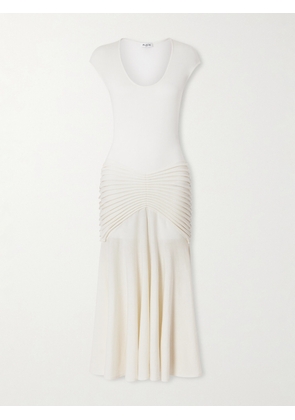 Alaïa - Ruched Wool Maxi Dress - White - FR 34,FR 36,FR 38,FR 40,FR 42,FR 44