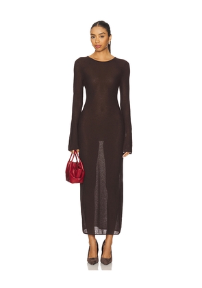 L'Academie by Marianna Delmer Midi Dress in Brown. Size L. Also in M.
