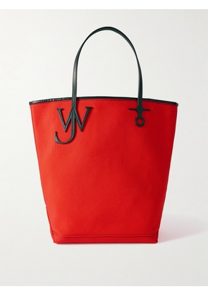 JW Anderson - Anchor Leather-trimmed Canvas Tote - Red - One size