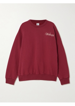 Sporty & Rich - Soho Printed Cotton-jersey Sweatshirt - Burgundy - x small,small,medium,large,x large