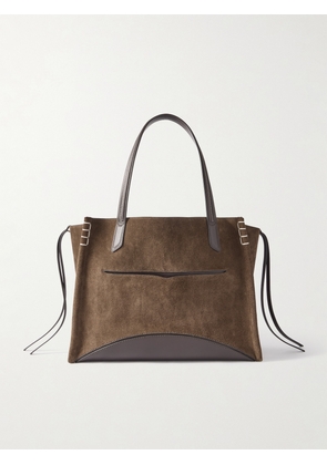 JW Anderson - Loafer Cabas Tasseled Leather-trimmed Suede Shoulder Bag - Brown - One size