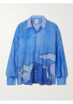 Donde Esteban - Es Vedra Printed Silk Shirt - Blue - x small,small,medium,large,x large