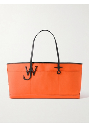 JW Anderson - Anchor Leather-trimmed Canvas Tote - Orange - One size