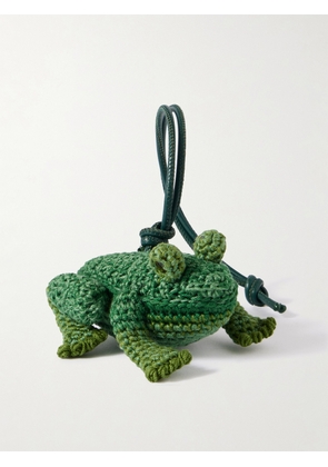 JW Anderson - Frog Crocheted Cotton And Leather Bag Charm - Green - One size