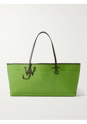 JW Anderson - Anchor Leather-trimmed Canvas Tote - Green - One size