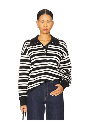 La Ligne Striped Howard Polo in Black,White. Size M. Also in S, XXS.