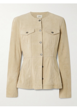 Haikure - Temple Paneled Suede Jacket - Neutrals - x small,small,medium,large,x large
