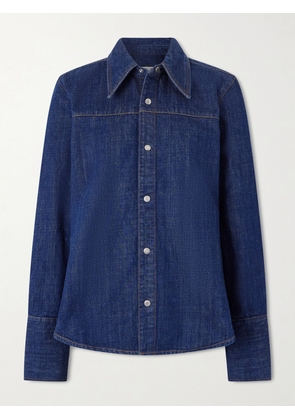 AMI PARIS - Paneled Denim Shirt - Blue - xx small,x small,small,medium,large,x large