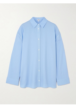 LOEWE - Wool And Silk-blend Twill Shirt - Blue - FR 32,FR 34,FR 36,FR 38,FR 40,FR 42,FR 44