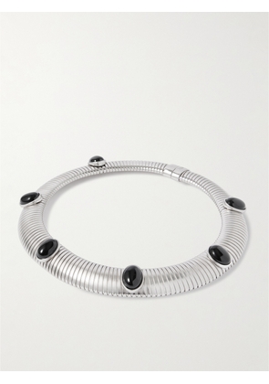 Julietta - Celeste Rhodium-plated Onyx Choker - Silver - One size