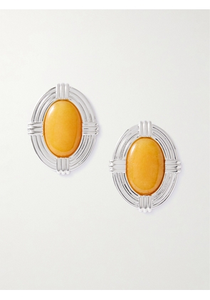 Julietta - Hera Rhodium-plated Agate Earrings - Silver - One size