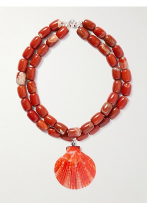 Julietta - Luma Silver-tone, Jasper, Resin And Shell Necklace - Red - One size