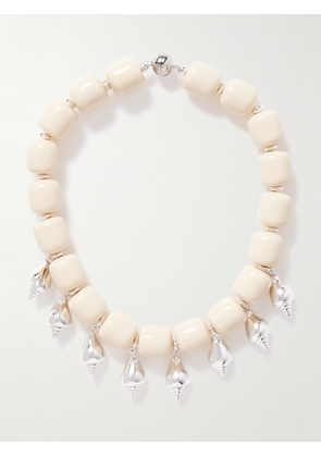 Julietta - Odeon Silver-plated Resin Necklace - Ivory - One size