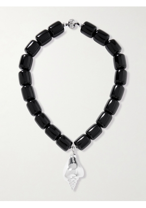 Julietta - Ponza Silver-plated Resin Necklace - Black - One size