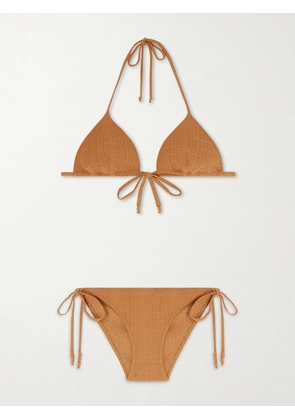 Lisa Marie Fernandez - Seersucker Triangle Bikini - Brown - 1,2,3,4