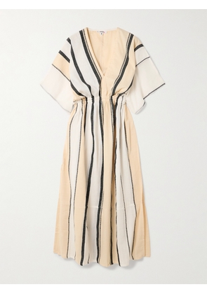 lemlem - Leila Striped Cotton Midi Dress - Cream - x small,small,medium,large