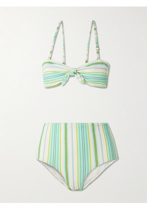lemlem - Ava + Elsi Printed Ribbed Recycled Bikini - Green - x small,small,medium,large