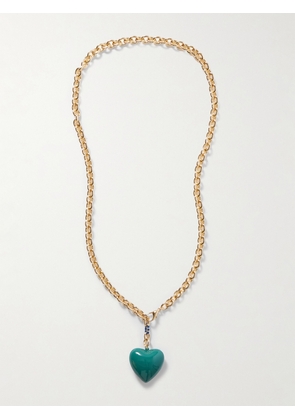 Roxanne Assoulin - The Puffy Heart Gold-tone And Enamel Necklace - Green - One size