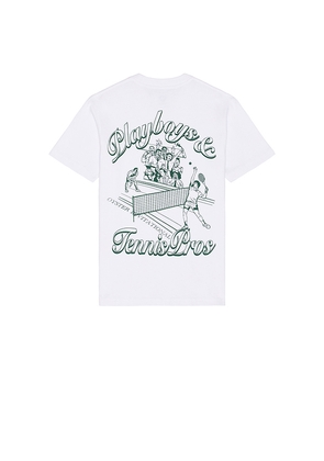 Oyster Playboys & Tennis Pros T-Shirt in White. Size L. Also in S, M, XL/1X.