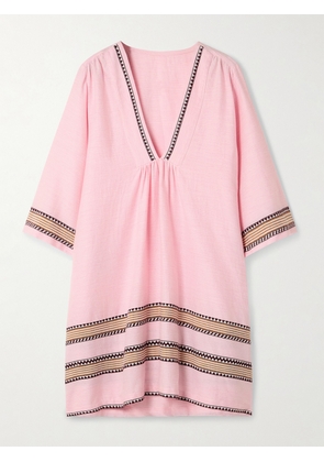 lemlem - Belkis Striped Cotton Kaftan - Pink - x small,small,medium,large