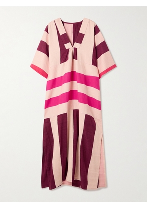 lemlem - Edna Paneled Cotton Maxi Dress - Pink - x small,small,medium,large