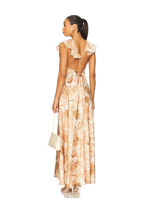 MISA Los Angeles Velora Dress in Beige. Size L. Also in S, M, XL.