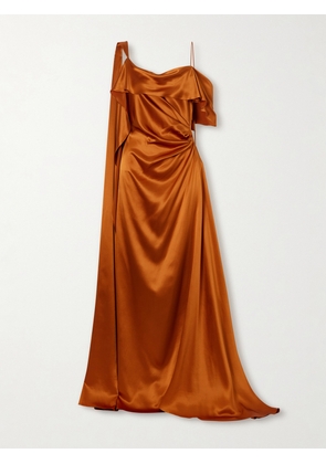 Roksanda - Lysa Draped Silk-satin Gown - Metallic - UK 6,UK 8,UK 10,UK 12,UK 14