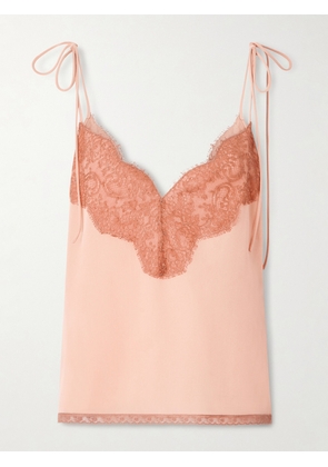 Valentino Garavani - Lace-trimmed Silk Crepe De Chine Camisole - Pink - IT36,IT38,IT40,IT42,IT44,IT46