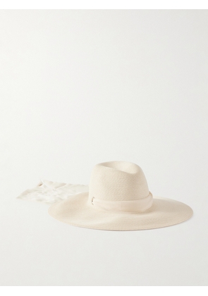 Eugenia Kim - Cassidy Organza-trimmed Straw Hat - Ivory - One size