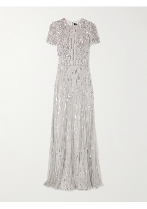 Jenny Packham - Eliza Embellished Tulle Gown - Silver - UK 6,UK 8,UK 10,UK 12,UK 14,UK 16