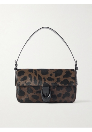 STAUD - Harlow Buckled Leopard-print Calf Hair Shoulder Bag - Animal print - One size