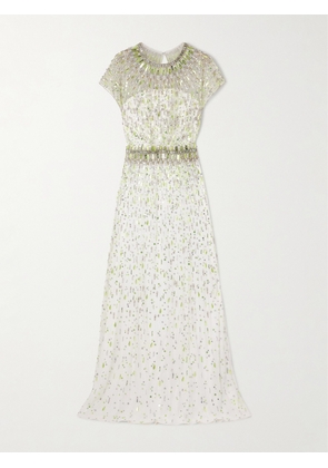 Jenny Packham - Lauretta Embellished Organza Gown - Green - UK 6,UK 8,UK 10,UK 12,UK 14