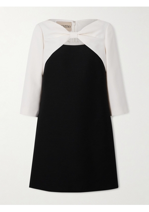 Valentino Garavani - Bow-detailed Cutout Wool And Silk-blend Crepe Mini Dress - Black - IT36,IT38,IT40,IT42,IT44,IT46