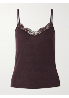 SKIMS - Sheer Modal-blend Lace Cami - Phoenix - Burgundy - XXS,XS,S,M,L,XL,2XL,3XL