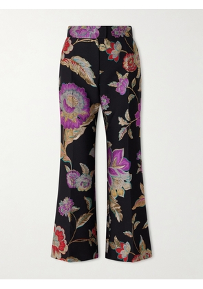 Valentino Garavani - Floral-brocade Wool-blend Straight-leg Pants - Black - IT36,IT38,IT40,IT42,IT44,IT46,IT48