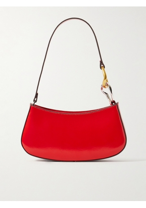 STAUD - Ollie Patent-leather Shoulder Bag - Red - One size