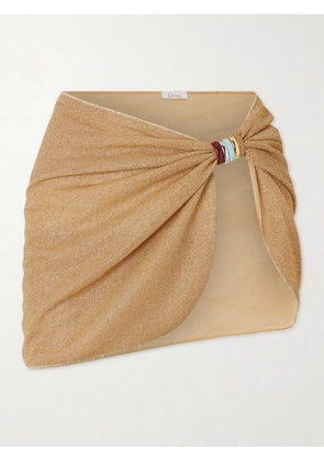 Oséree - Lumière Embellished Lurex Pareo - Gold - small,medium,large,x large