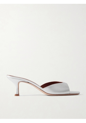 STAUD - Brigitte Metallic Leather Mules - Silver - IT35,IT36,IT36.5,IT37,IT37.5,IT38,IT38.5,IT39,IT39.5,IT40,IT40.5,IT41,IT42