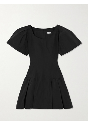 SIMKHAI - Hattie Pleated Cotton-blend Faille Mini Dress - Black - US0,US2,US4,US6,US8,US10