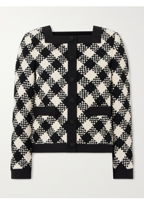 Valentino Garavani - Damier Checked Bouclé-tweed Jacket - Black - IT36,IT38,IT40,IT42,IT44,IT46