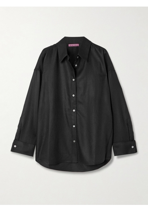 The Elder Statesman - Brushed Wool And Cashmere-blend Shirt - Black - x small,small,medium,large