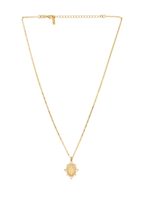 Natalie B Jewelry She's So Divine Necklace in Metallic Gold.