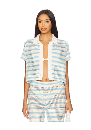 Maaji Wavy Shirt in Blue,Ivory. Size L. Also in S.