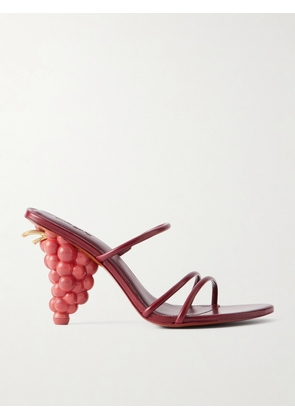 Cult Gaia - Grape Leather Sandals - Red - IT35,IT35.5,IT36,IT36.5,IT37,IT37.5,IT38,IT38.5,IT39,IT39.5,IT40,IT40.5,IT41,IT41.5,IT42