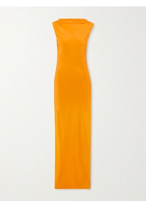 SIR. - Isla Open-back Draped Silk Crepe De Chine Gown - Orange - 01,2,3,4