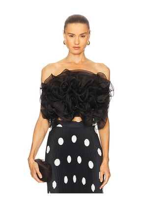 L'IDEE Coucou Organza Top in Black. Size 12/L. Also in 8/S, 6/XS.